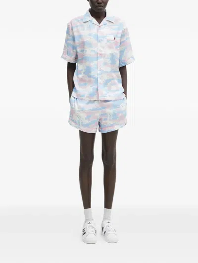 A Bathing Ape Graphic Shorts In White