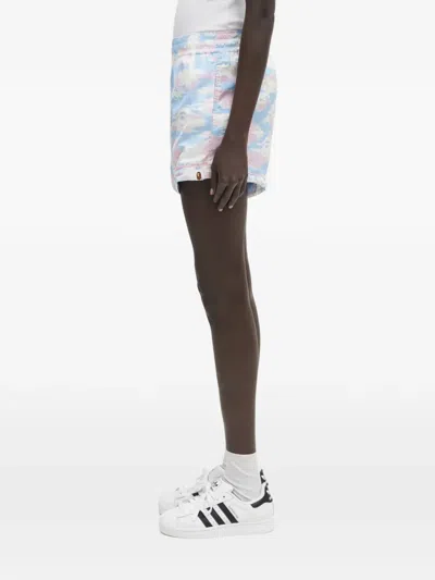 A Bathing Ape Graphic Shorts In White