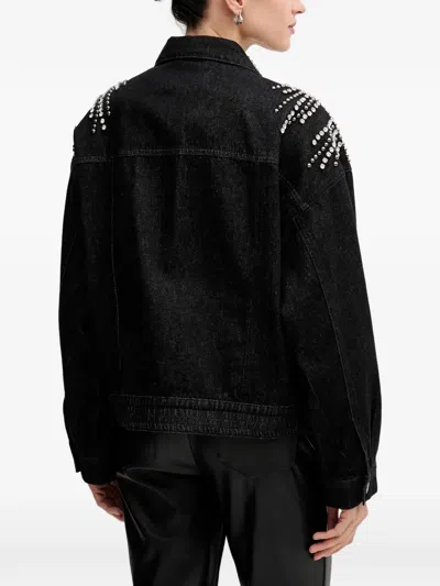 Gestuz Embellished Denim Jacket In Black