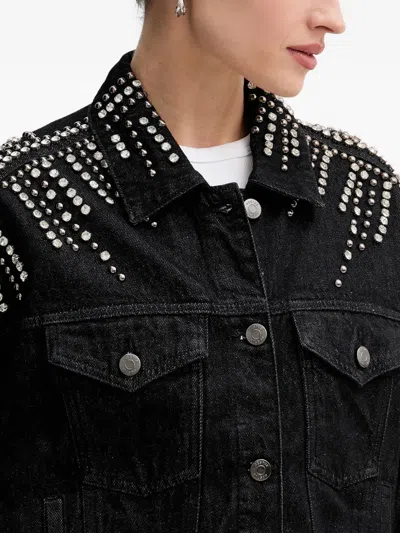 Gestuz Embellished Denim Jacket In Black
