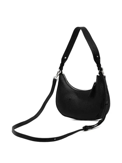 Marc O'polo Medium Grained-leather Shoulder Bag In Black