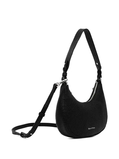 Marc O'polo Medium Grained-leather Shoulder Bag In Black