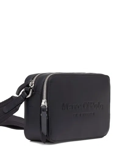 Marc O'polo Embossed-logo Zip Bag In Blue