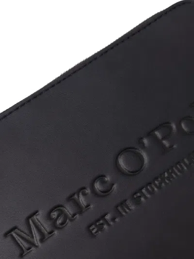Marc O'polo Embossed-logo Zip Bag In Blue