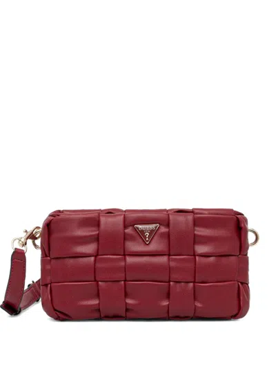 Guess Usa Mini Marion Braided Cross Body Bag In Red