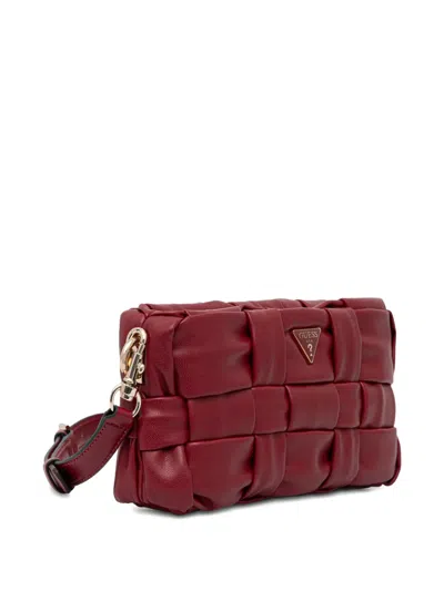 Guess Usa Mini Marion Braided Cross Body Bag In Red