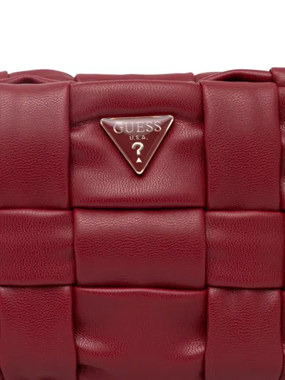 Guess Usa Mini Marion Braided Cross Body Bag In Red