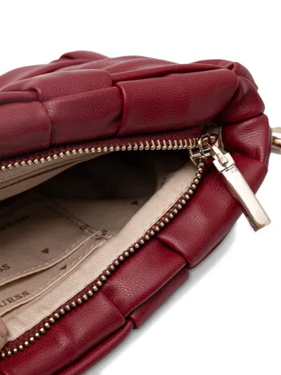 Guess Usa Mini Marion Braided Cross Body Bag In Red