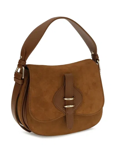 Coccinelle Brown Calf Leather Bos Taurus Handbag In Brown