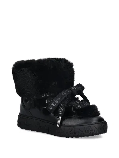 Guess Usa Unessa Faux-fur Boots In Black