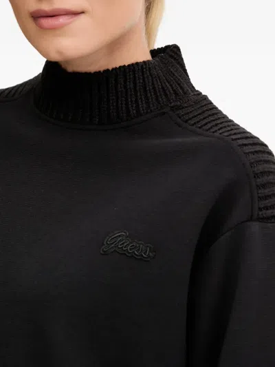 Guess Usa Knitted High-neck Sweatshirt In Black