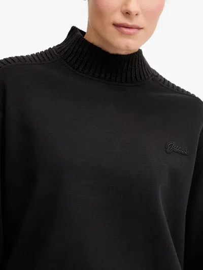 Guess Usa Knitted High-neck Sweatshirt In Black