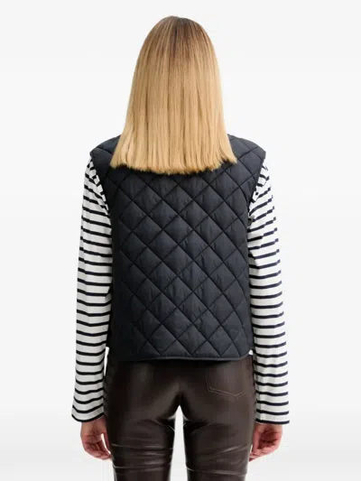 Marc O'polo Quilted Buttoned Gilet In Blue