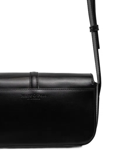 Marc O'polo Rectangular Leather Cross Body Bag In Black