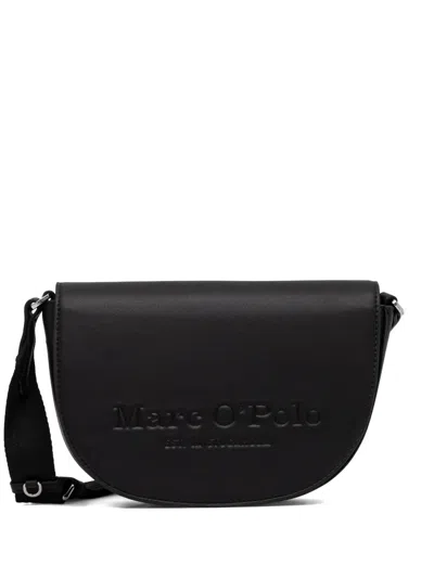 Marc O'polo Small Debossed-logo Shoulder Bag In Black