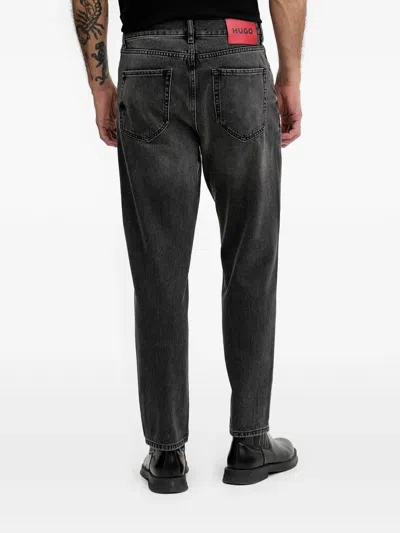 Hugo Boss 838 Relaxed Tapered Fit Jeans In Dark Gray In Black
