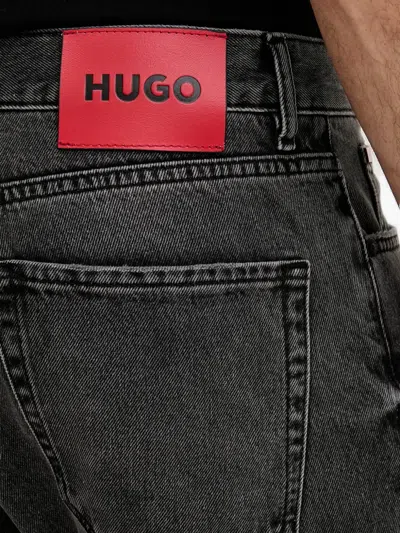 Hugo Boss 838 Relaxed Tapered Fit Jeans In Dark Gray In Black