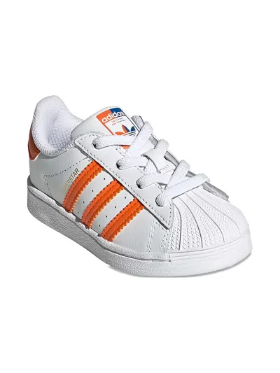 Adidas Originals Superstar Striped Sneakers In White