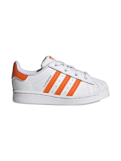 Adidas Originals Superstar Striped Sneakers In White