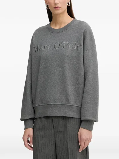 Marc O'polo Embossed-logo Sweatshirt In Gray
