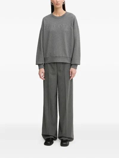 Marc O'polo Embossed-logo Sweatshirt In Gray