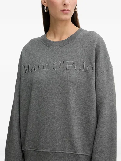 Marc O'polo Embossed-logo Sweatshirt In Gray