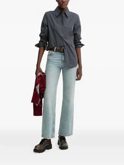 Miss Sixty Checked Buttoned Shirt In Blue