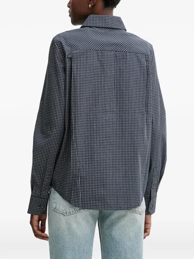 Miss Sixty Checked Buttoned Shirt In Blue