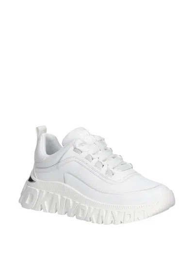 Dkny Logo-embossed Sneakers In White