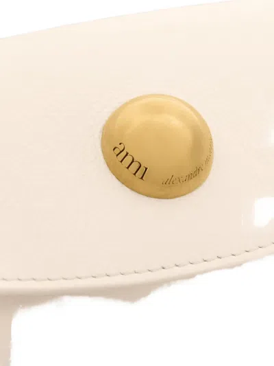 Ami Alexandre Mattiussi Mini Carrousel Leather Ccross Body Bag In Neutral