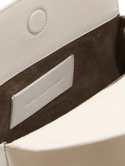 Ami Alexandre Mattiussi Mini Carrousel Leather Ccross Body Bag In Neutral