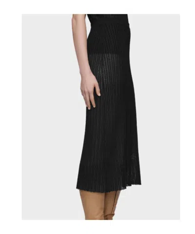 Maison Margiela Ribbed Knit Midi Skirt In Black