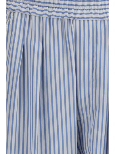 Tom Ford Striped Turn-up Hem Trousers In Blue