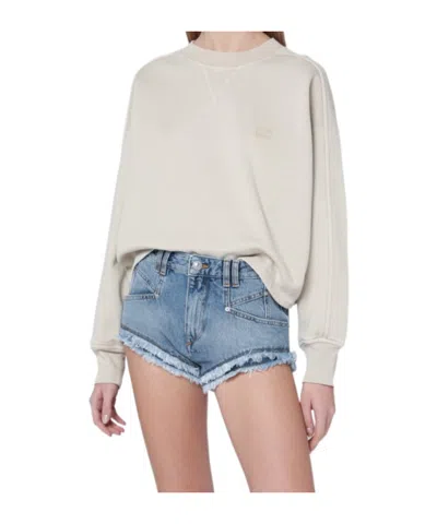 Isabel Marant Étoile Beige Crew-neck Cotton Sweatshirt Women In Neutral