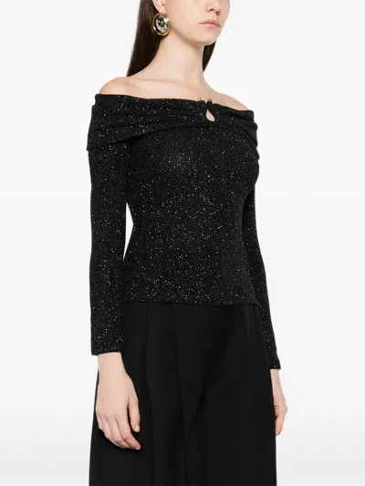 Ba&sh Off-shoulder Gathered Top In Black