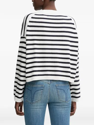 Marc O'polo Striped Button-front Cardigan In White