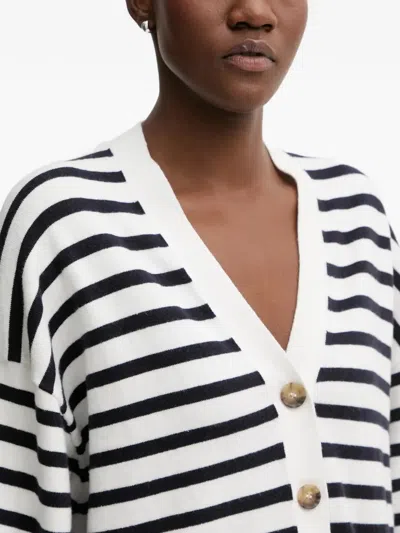 Marc O'polo Striped Button-front Cardigan In White