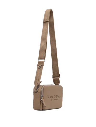Marc O'polo Small Debossed Zip Crossbody Bag In Brown