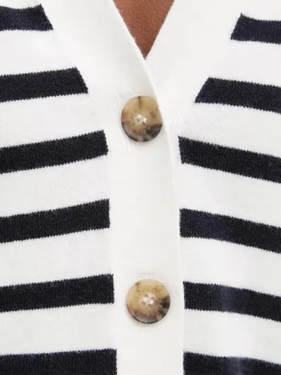 Marc O'polo Striped Button-front Cardigan In White