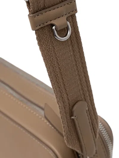 Marc O'polo Small Debossed Zip Crossbody Bag In Brown