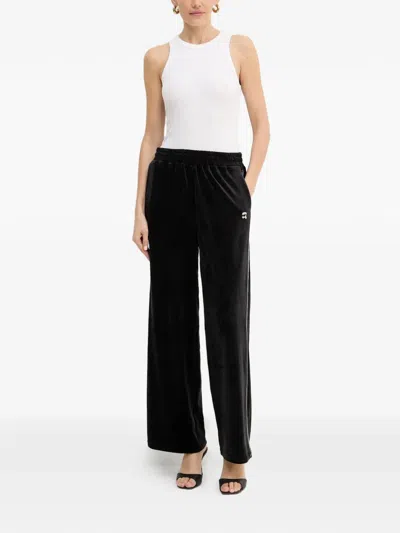 Karl Lagerfeld Stripe-detail Trousers In Black