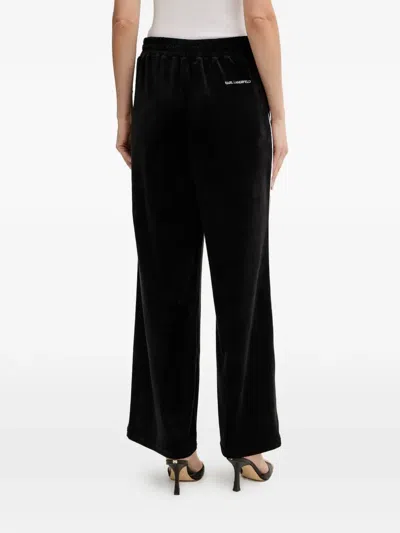 Karl Lagerfeld Stripe-detail Trousers In Black