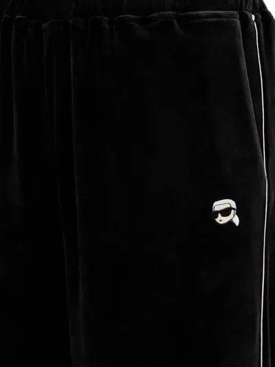 Karl Lagerfeld Stripe-detail Trousers In Black