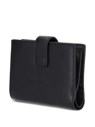 Karl Lagerfeld Padlock Flap Wallet In Black