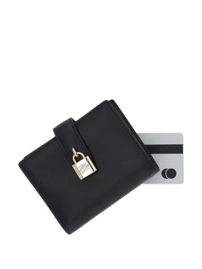 Karl Lagerfeld Padlock Flap Wallet In Black