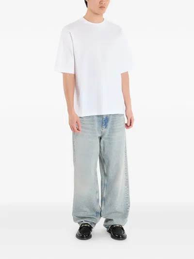 Filling Pieces Boxy Embroidered T-shirt In White