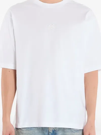 Filling Pieces Boxy Embroidered T-shirt In White