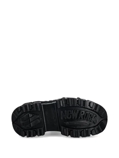 New Rock Platform Lace-up Sneakers In Black