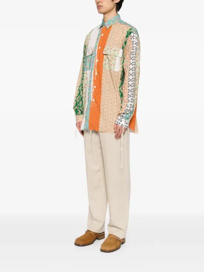 Midorikawa Patchwork Pocket Shirt In Multi