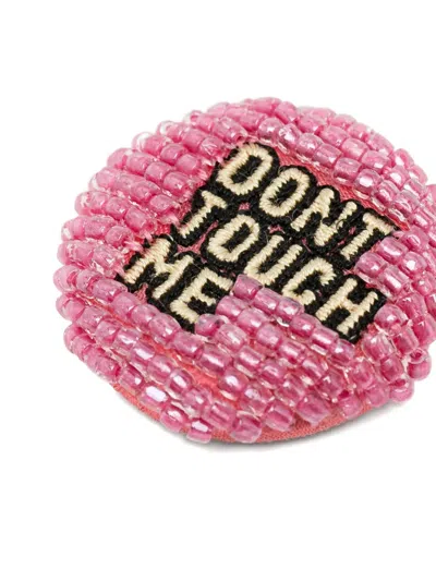 Undercover Bead-embroidered Brooch In Pink